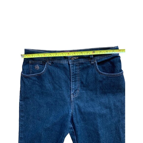 Gloria Vanderbilt Amanda Cropped Jeans Sz 12 Dark Wash Mid-Rise Straight 32”x26 - Picture 6 of 8